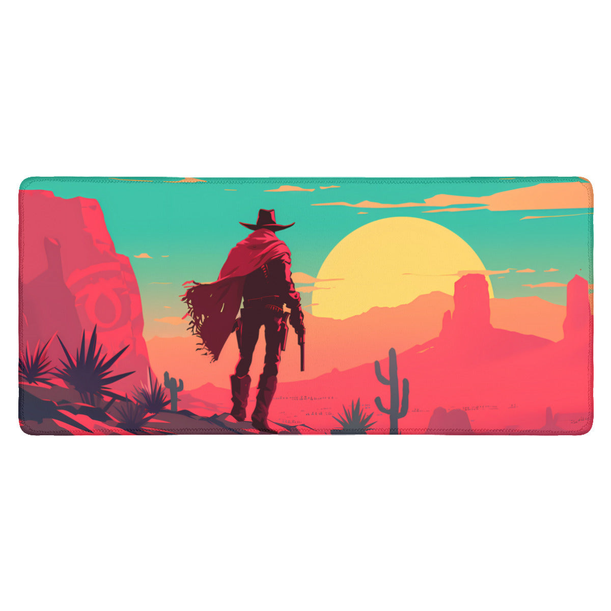 Pistolero Sunrise XL Playmat, Stitched (35x16)