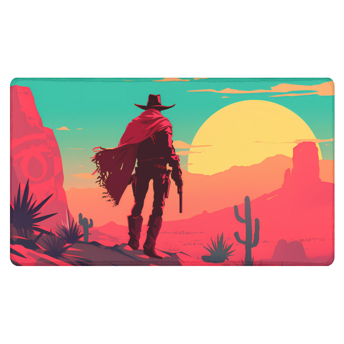 Pistolero Sunrise Standard Playmat, Stitched (24x14)