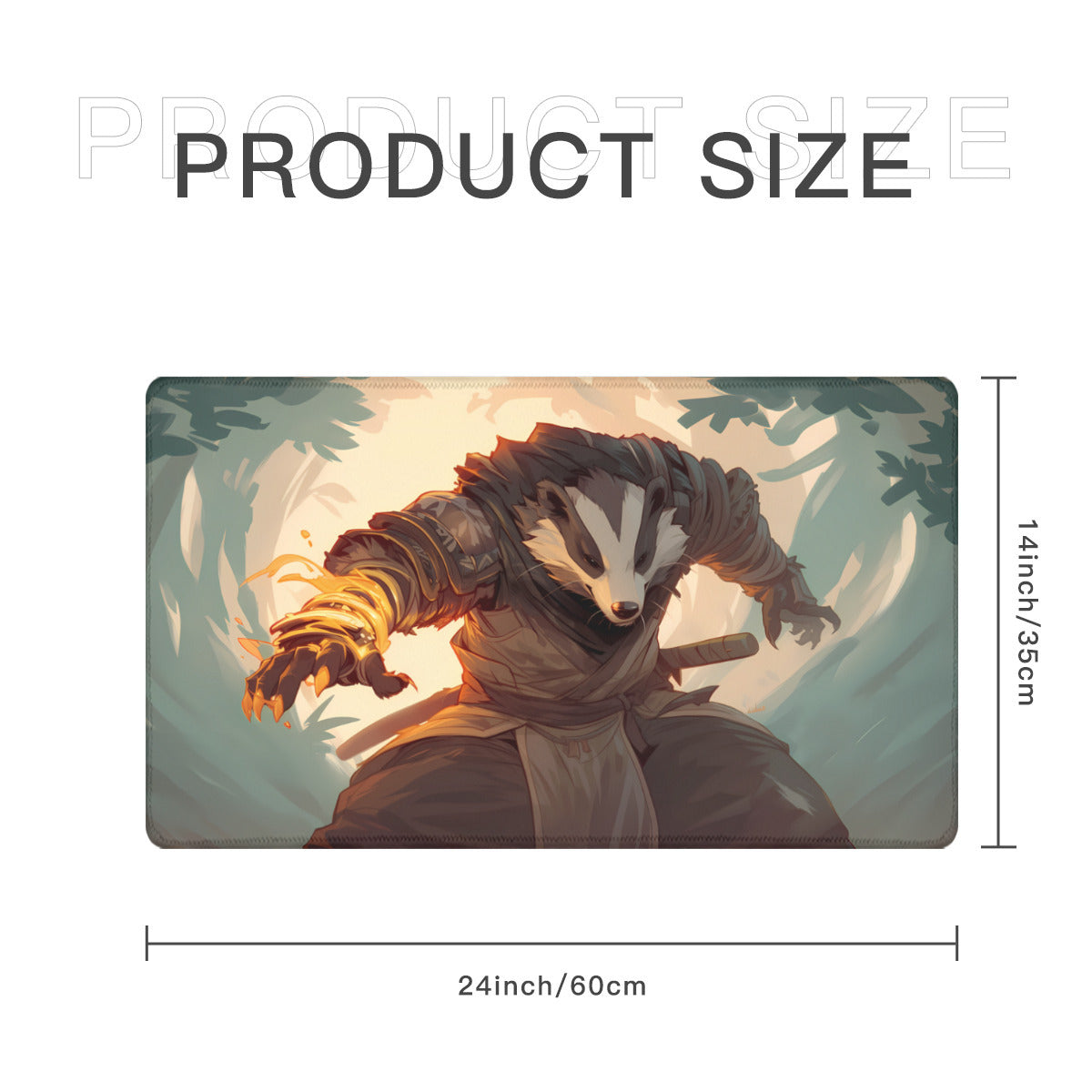 Firestarter Ninja Badger Standard Playmat, Stitched (24x14)