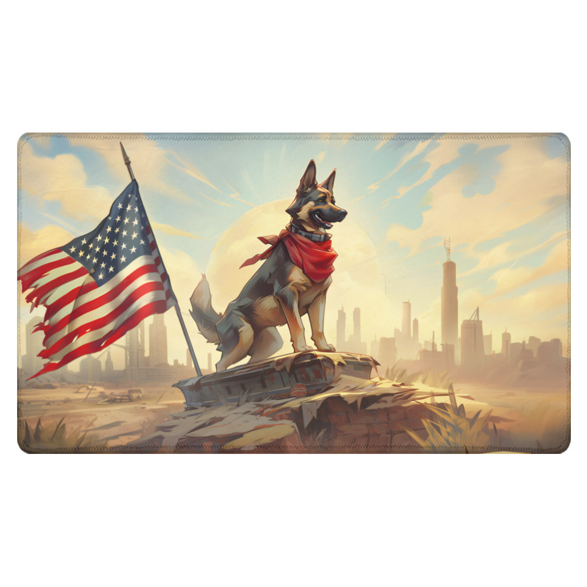 Goodest Boy in the Wasteland Standard Playmat, Stitched (24x14)