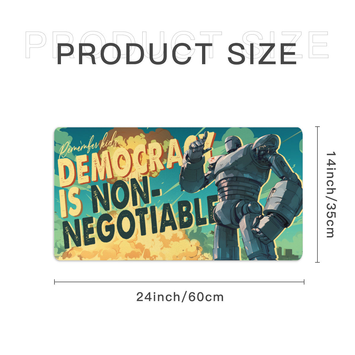 Nuclear-Powered Democracy Robot Standard Playmat (24x14)