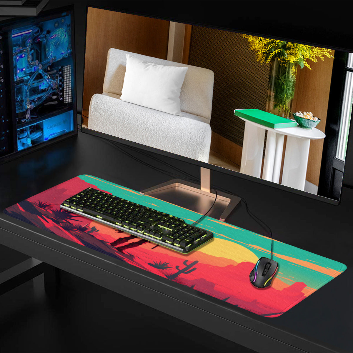 Pistolero Sunrise XXL Playmat, Stitched (40x20)