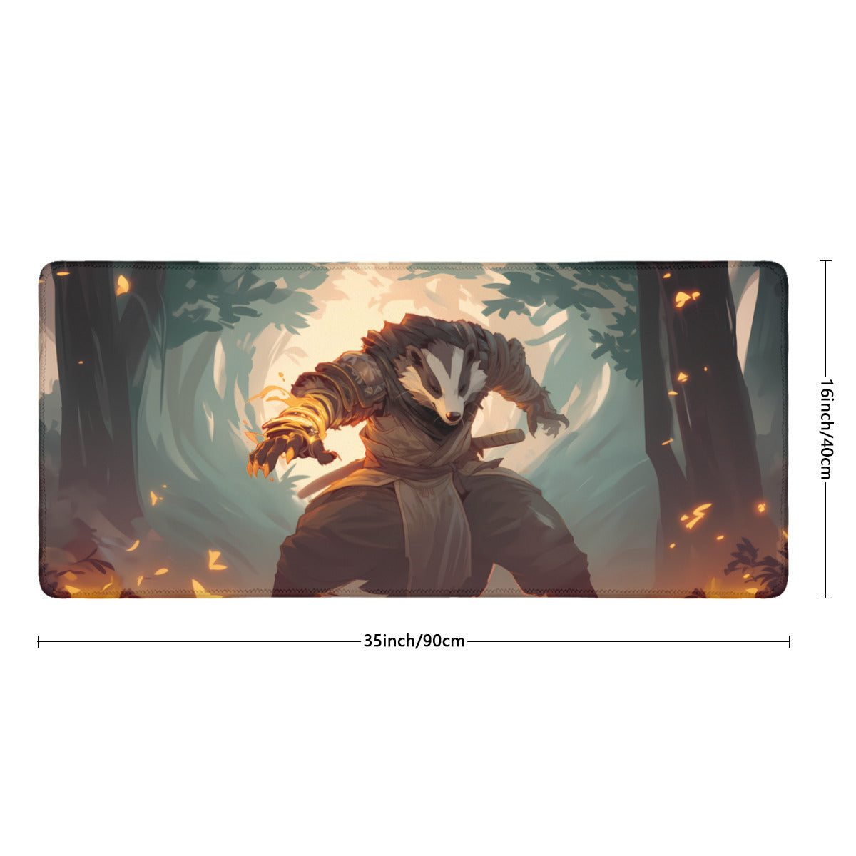 Firestarter Ninja Badger XL Playmat, Stitched (35x16)